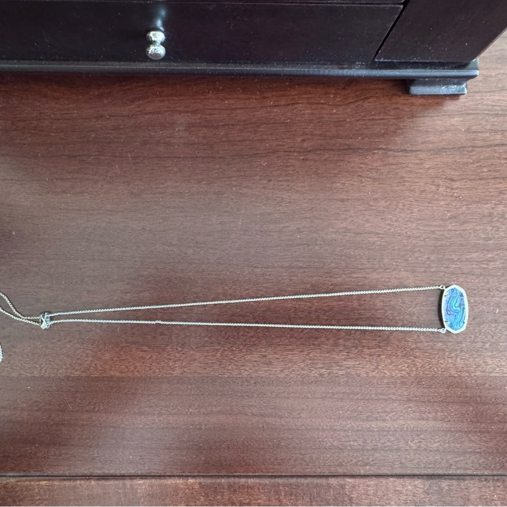Kendra Scott Blue Stone Pendant Necklace - Gold
